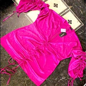 Plunge line satin dress